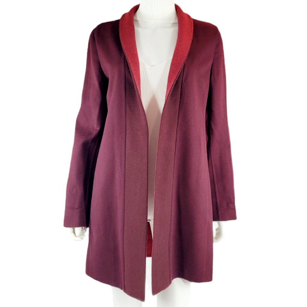 NWT Akris Red Reversible Open Cardigan